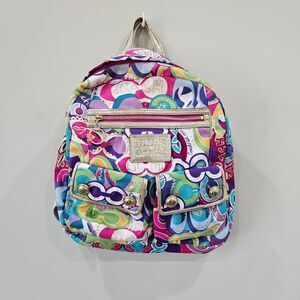 COACH POPPY POP-C LIMITED EDITION GRAFFITI MULTICOLOR NYLON BACKPACK 15292 NEW Coach Poppy Pop C Glam Graffiti Crossbody — Multicolor  main image 2